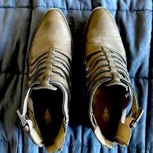 Volatile Grey-Brown Strapped Booties